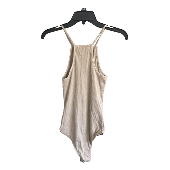 Nude ribbed halter bodysuit - Picture 2 of 3